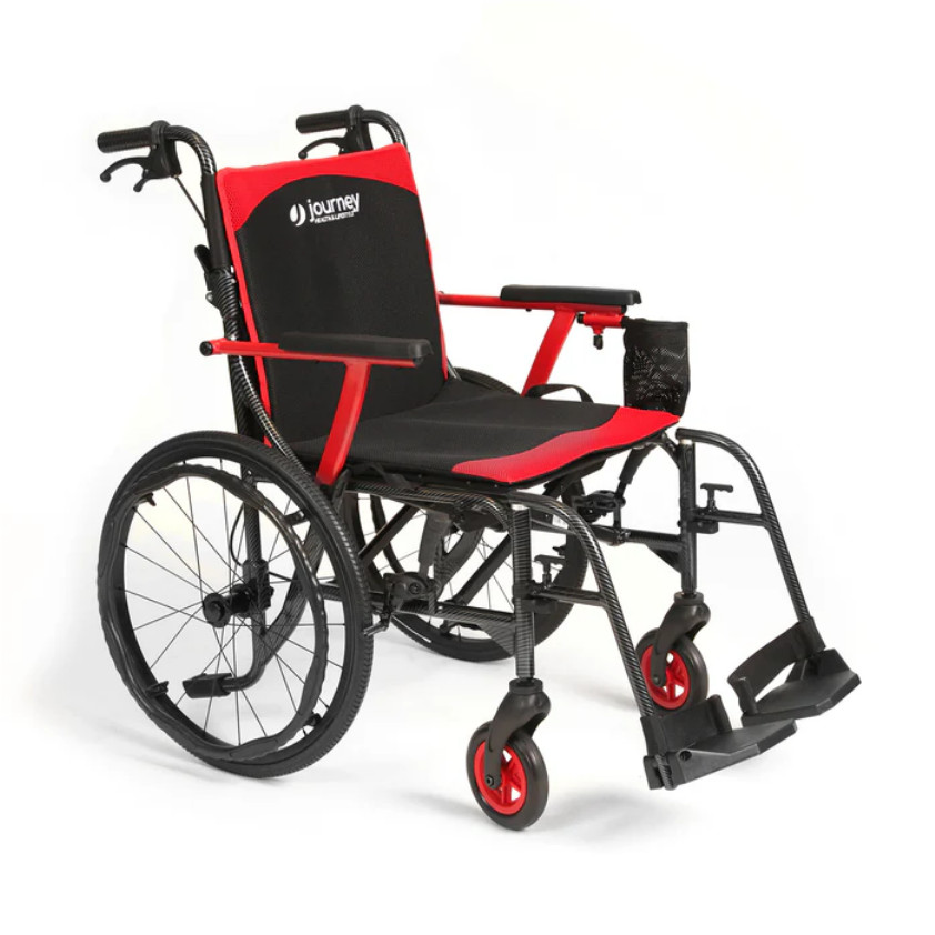 Journey SoLite C2 Ultra Lightweight 14lb Wheelchair Foldable Manual Chair Red