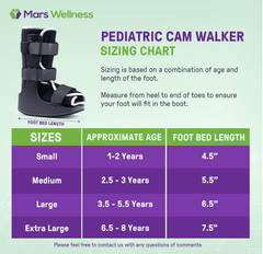 MARS WELLNESS Pediatric Walking Boot For Kids, Large, Fits Ages 3.5-5.5 Yrs Old