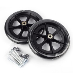 2 Pcs 8 Inch Walker Wheels Replacement Solid Wheelchair Front Wheels,Anti-Sli…