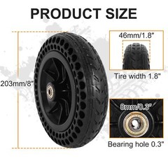 8″x 1.8″ Electric Wheelchair Front Casters 8 Inch Honeycomb Solid Tire Wheel …