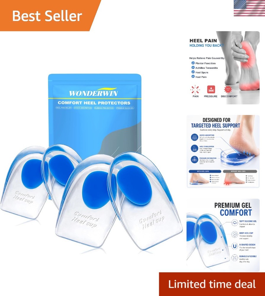 Self-Adhesive Gel Heel Support Pads for Injury Prevention – Size L, 2 Pairs