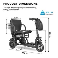 700W Foldable Mobility Scooter 20 miles 48V/10A + Another Airline Battery
