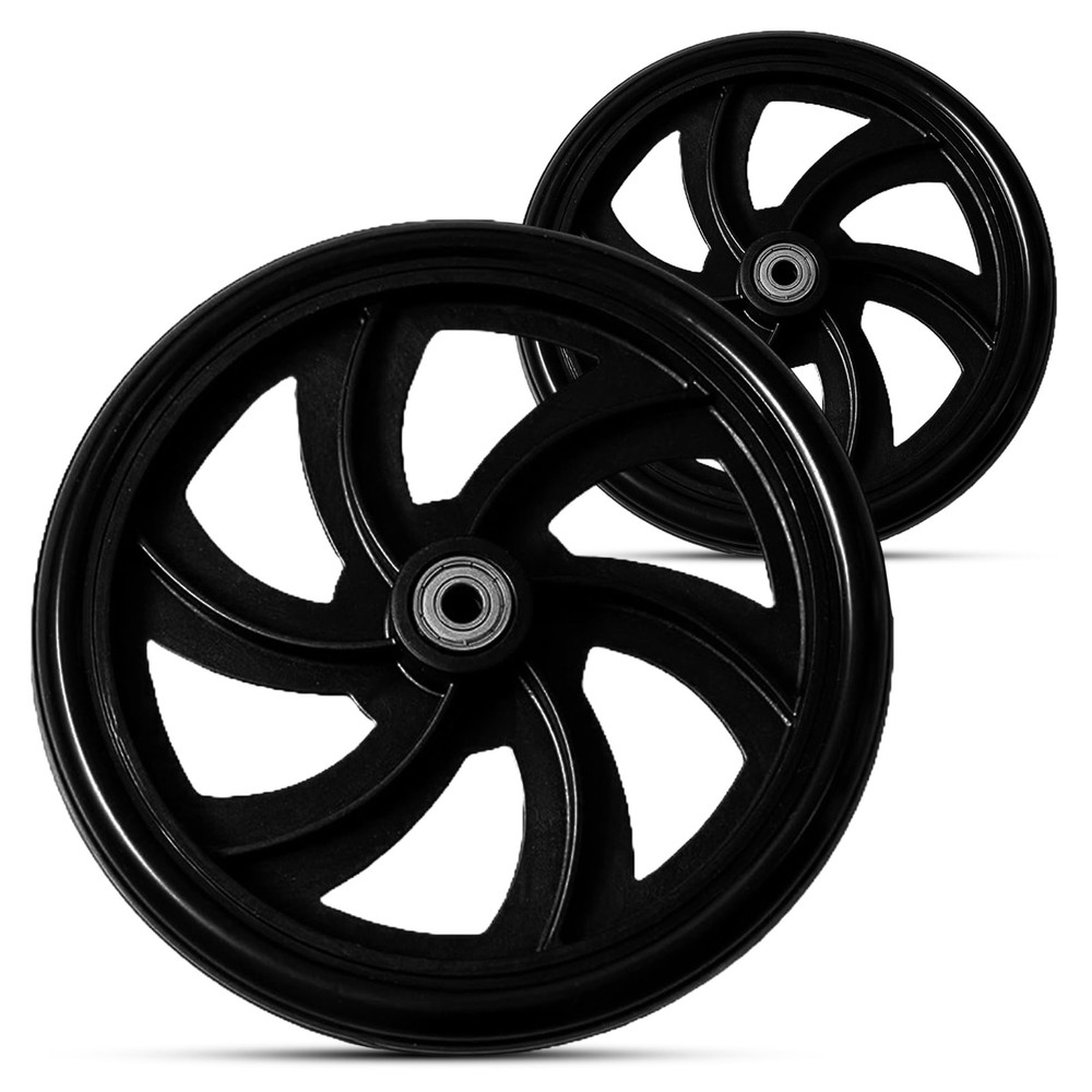 Healthline Walker Rollator Replacement Wheel – 7.5 Inch (Pack of 2), Black