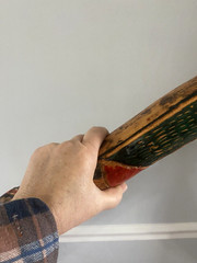 Wooden Walking Stick Staff Cane Hand Carved Painted 44″ Parrot Design