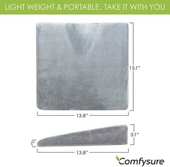 COMFYSURE Car Seat Wedge Pillow – Memory Foam Firm Cushion – Orthopedic
