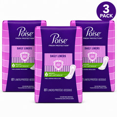 Poise Daily Liners Fresh Protection – Very Light Long – 81 Count – 3 Pack