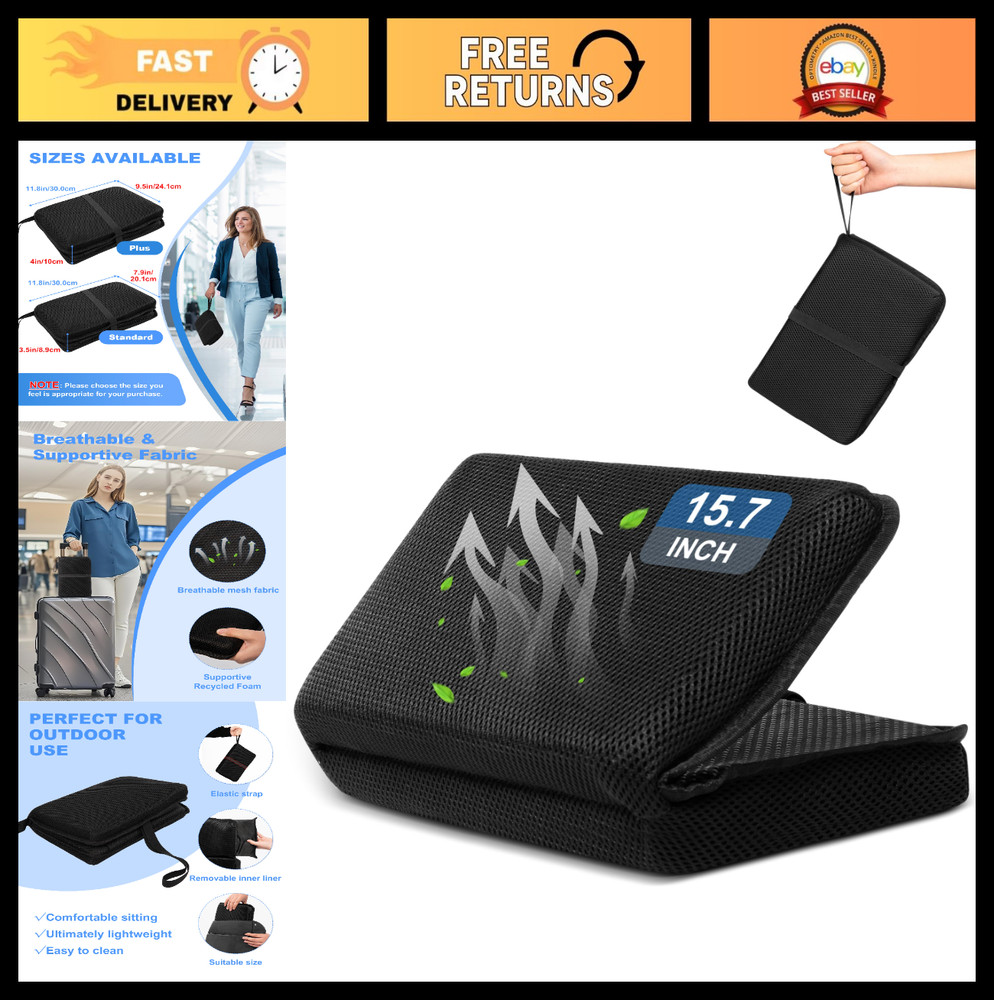 Portable Travel Seat Cushion – Foldable Comfort Pad for Airplane, Office, Stadiu