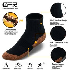 1-3 Pairs Copper Compression Socks Plantar Fasciitis Arch Ankle Running Support@