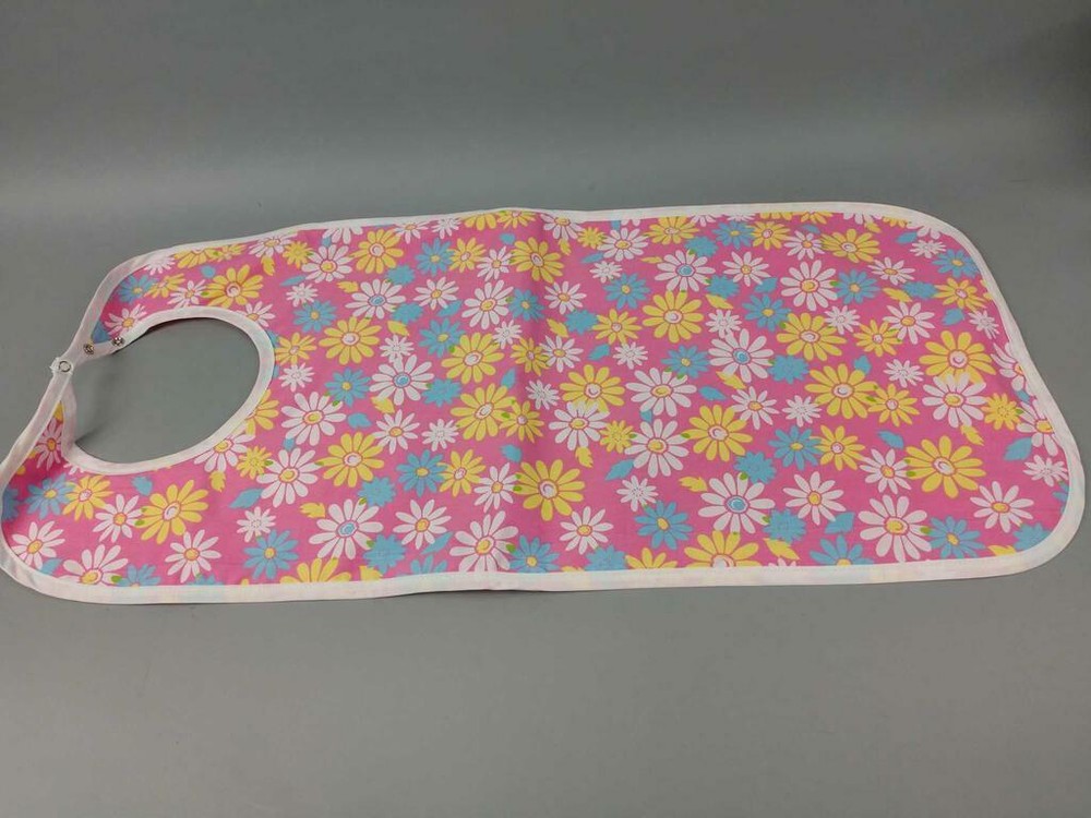 Qty 2, Adult Bib, Washable, 18X36, Seniors, Special Needs, Reusable, Flowers