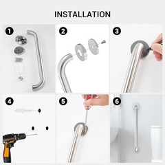 2 Pack 12 Inch Oil Rubbed Bronze Shower Grab Bars for Seniors with Screws
