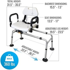 DMI 360 Max Comfort Swivel Shower Chair Transfer Bench