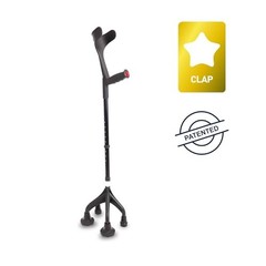 KMINA Quad Crutch for Women and Men (Sturdy 3.3 lbs), 4 Prong Forearm Crutches f