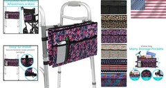 Water-Resistant Walker Bag with Floral Design – Essential Mobility Accessory