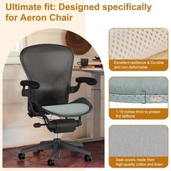 Gray Natural Latex Seat Cushion For Herman Miller Aeron Fits Size A/B/C