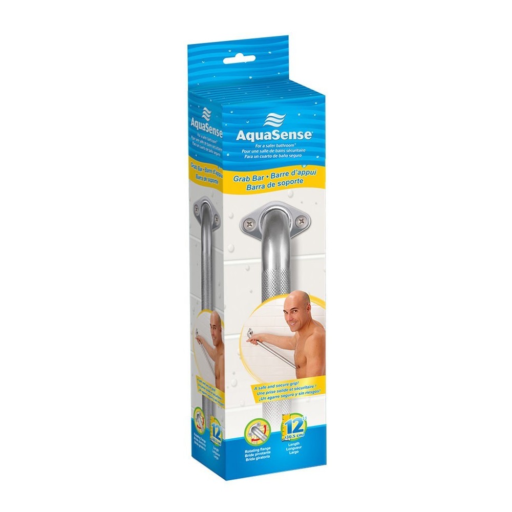 AquaSense 16” Knurled Chrome Grab Bar with Rotating Flange Model 785-132