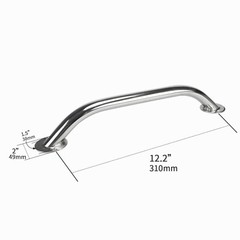 2X 12″ Stainless Steel 12″ Oval Grab Handle Handrail for Boat RV/Bath Universal