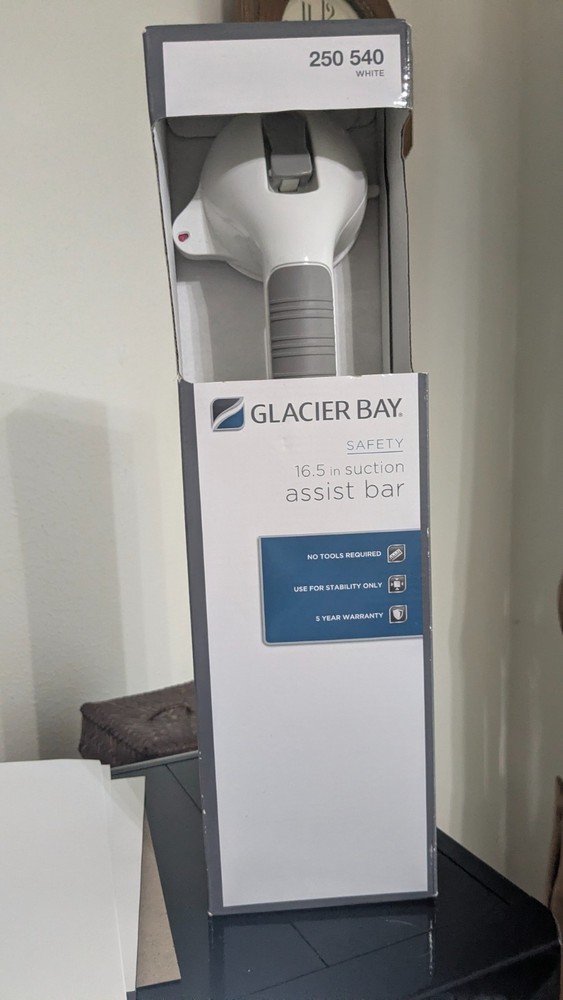 Glacier Bay White Safety 16.5 in Suction Assist Bar