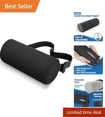 Cylindrical Memory Foam Back Cushion with Washable Cover – Perfect for Back Pain