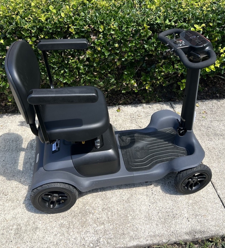 PAISEEC 4-Wheel Mobility Scooter w/ Front Basket, Gray/Black