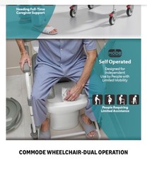 Bedside Commode with Wheels, Shower Wheelchair with 300 LBS Weight Capacity