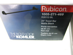 Kohler R27242-BL Rubicon 24″ Towel Bar – Matte Black- New SEALED!