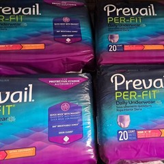 Prevail Per-Fit Adult Unisex Daily Underwear/Diapers, size M, case of 80. purple