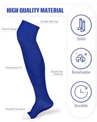 High Football Socks Multiple Sizes over the Knee Baseball Socks Medium Royal