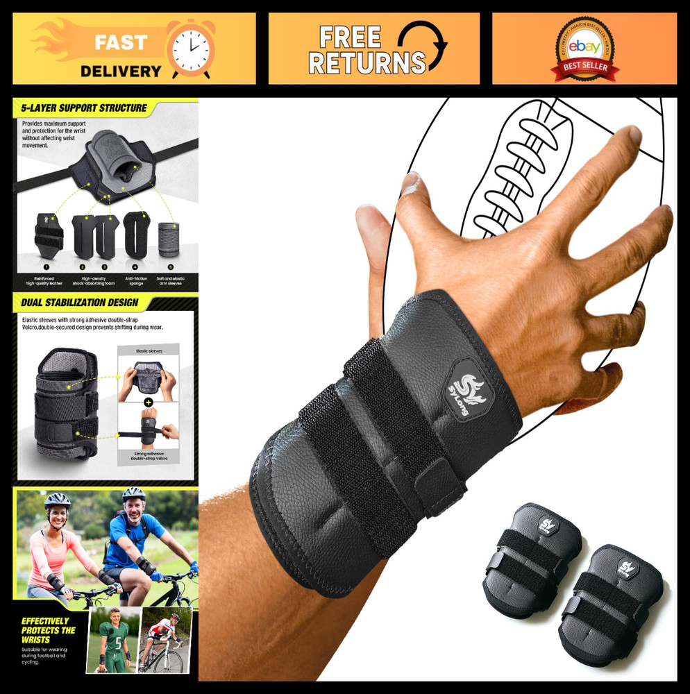 Football Wrist Brace Support Guard for Cycling, Biking, Motocross – 2-Pack L