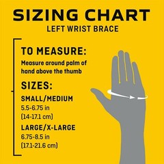 Black Orthopedic Brace for Left or Right Hand Moderate Support Adjustable Fit