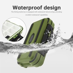 OriGlam Waterproof Fishing Tackle Box Organizer, 24 Compartments Double Green