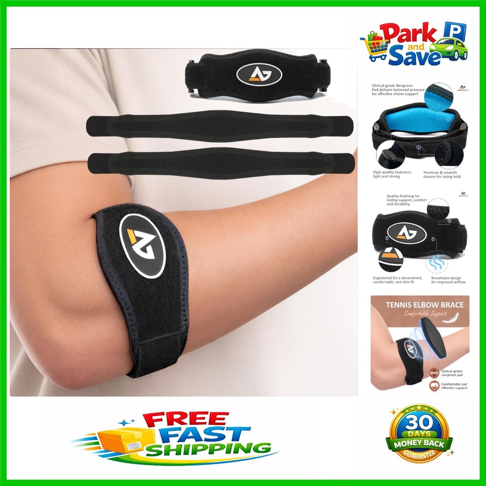 Adjustable Compression Elbow Brace for Tendonitis & Bursitis – One Size Fits All