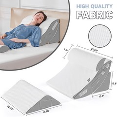 Yojoker 4PCS Orthopedic Bed Wedge Pillow Set for Sleeping, Post 4PCS, White