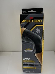 Futuro Knee Compression Sleeve with Removable Stabilizers, Dark Gray, SMALL, 1ct