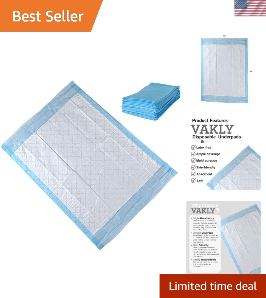 Convenient 25 Pack 17×24 Disposable Bed and Chair Pads – Waterproof Assurance