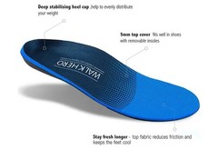 walk Hero Comfort Orthotic Insoles For Planter Fasciitis-Support & Cushion