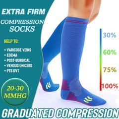 3Pair Neuropathy Compression socks Calf High Solid Support Stockings For Unisex