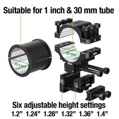 Adjustable Height Scope Rings – 25.4mm & 30mm Tube, 6-Level Height Adjustable…