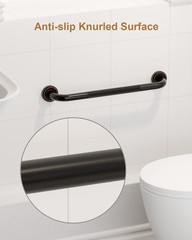 2 Pack 20 Inch Bronze Shower Grab Bar Matte Black, Munzong Antique Brass Bathroo