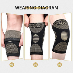 2x Copper Knee Sleeves Silver Compression Brace Support Sport Joint Injury Pain