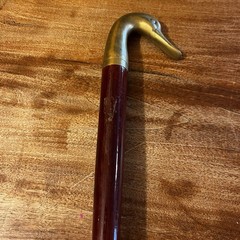 Vintage Brass Duck Head Shoehorn Wooden Handle MCM 1960s Mallard Decorative