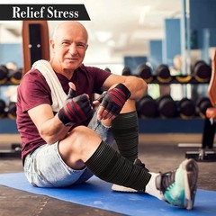 1 PCS Extra Long Elastic Knee Wrap Compression Bandage Brace , Adjustable Com…