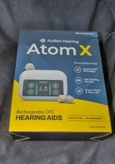 Audien Hearing Atom X Rechargeable Bluetooth IIC Hearing Aids Beige New