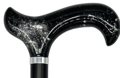 Tall Adjustable Classy Cane in Black-Silver 31″ to 38″