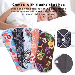 Menstrual Pad Reusable Waterproof Bamboo Charcoal Fiber Cloth Washable Women