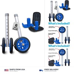Top Glides Heavy Duty Bariatric 5″ Walker Wheel Kit with FlexFit Walker Ski G…
