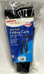 Deluxe Handle Folding Adjustable Ht. 32”-36” Walking Cane 250lb Family Wellness