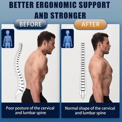 Luckela Posture Corrector for Men and Women, Adjustable Back X-Large, Black