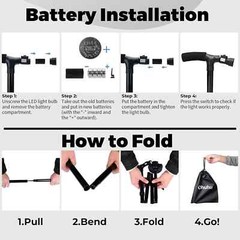 New Folding Walking Cane with LED Light Adjustable Walking Stick