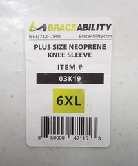 BraceAbility Plus Size Neoprene Knee Sleeve 6XL Item# 03K19