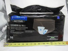 FitRight Active Guards for Men 52 Ct Maximum Absorbency Incontinence Pads New
